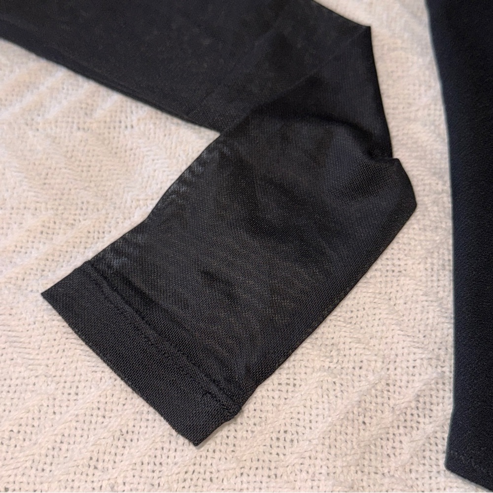NWT Abercrombie Long-Sleeve Mesh Crepe Sweetheart Bodysuit in Black - Picture 13 of 15
